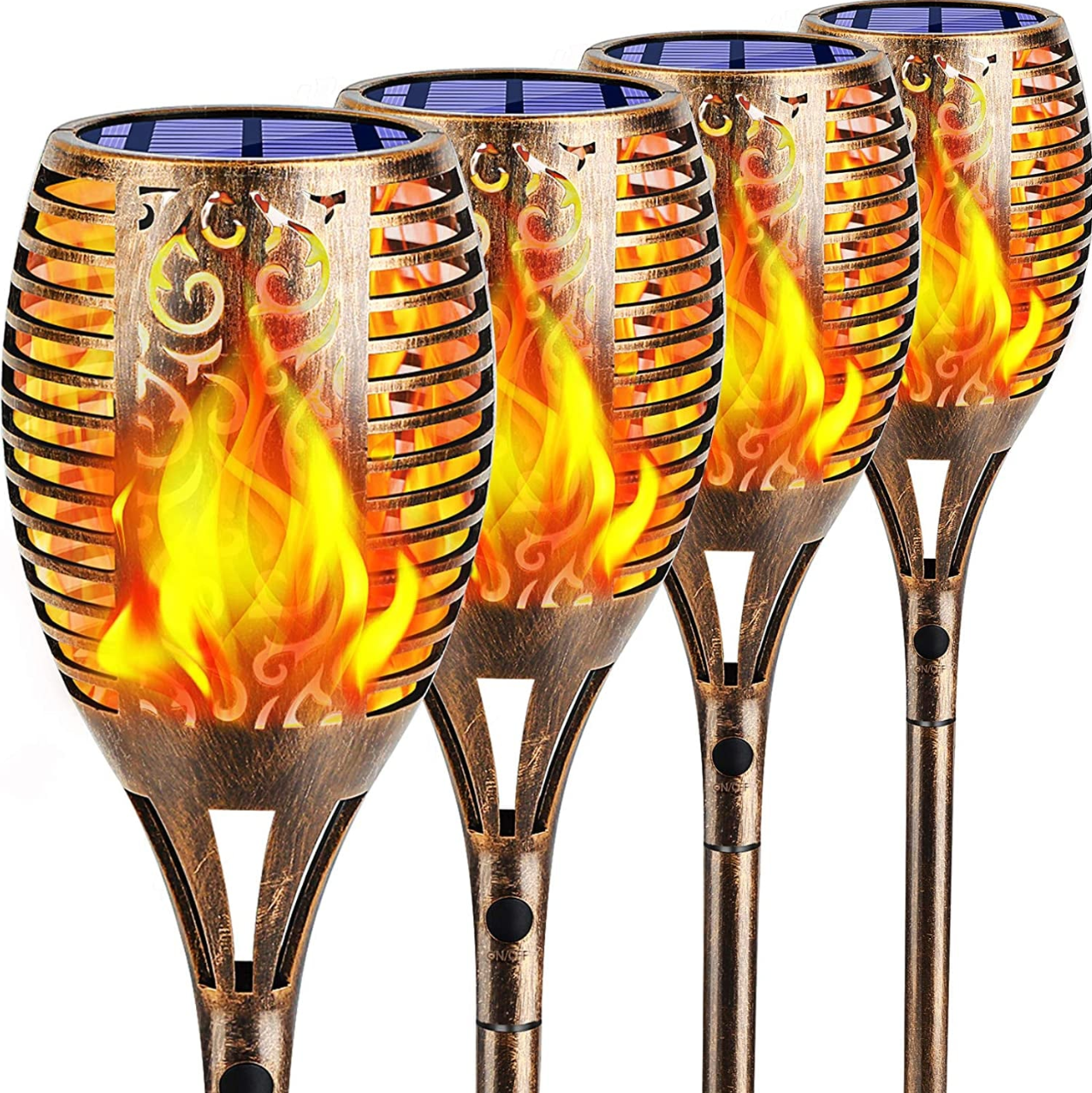 99 LED Solar Torch Lights, Bronze